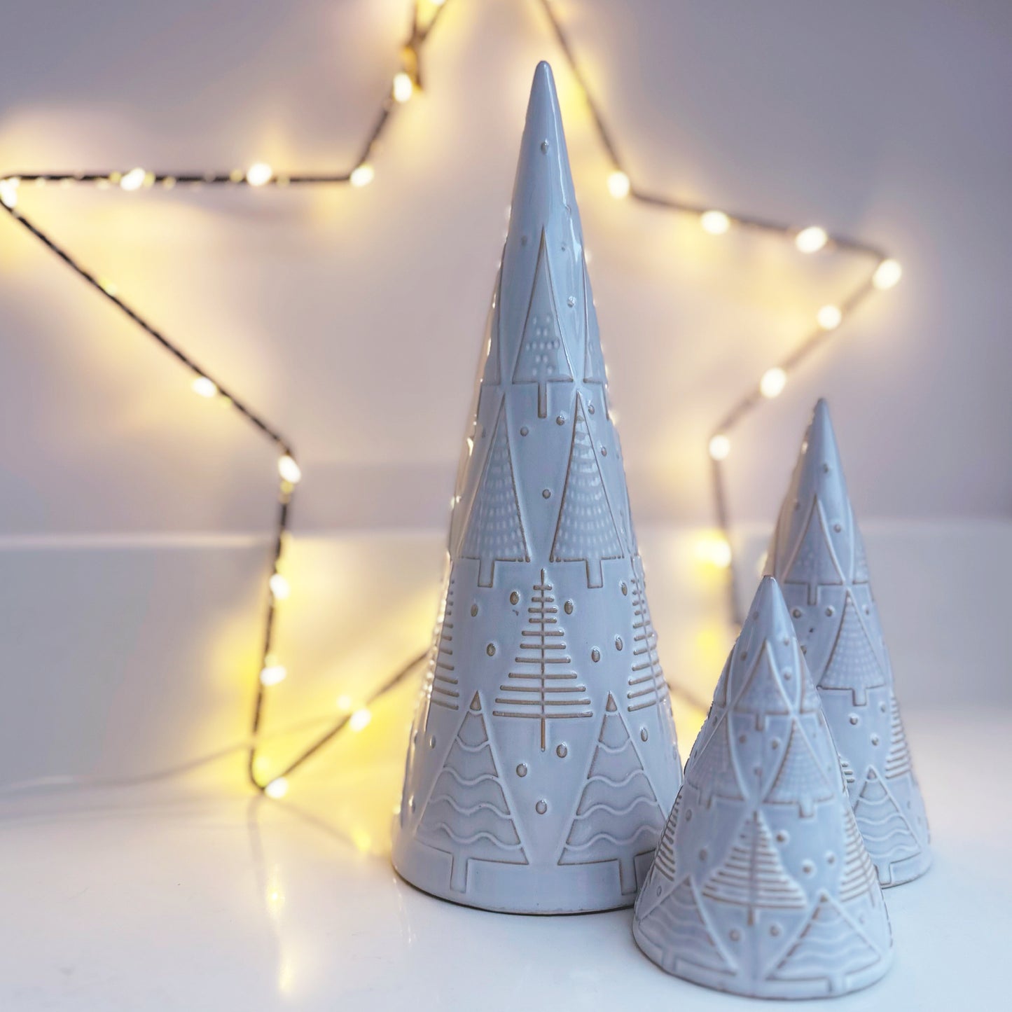 Ceramic Embossed Christmas Tree - Available in 3 Sizes