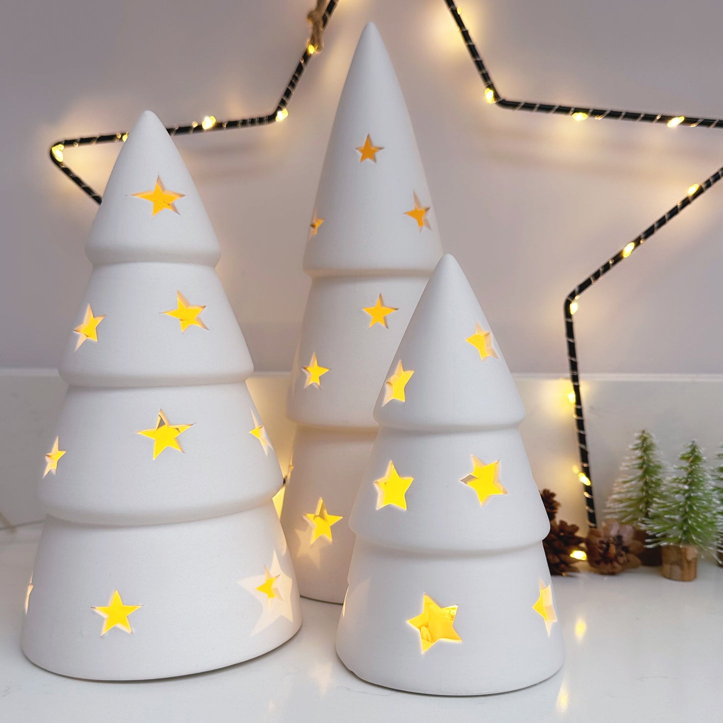 LED Ceramic Star Christmas Tree - Available in 3 Sizes