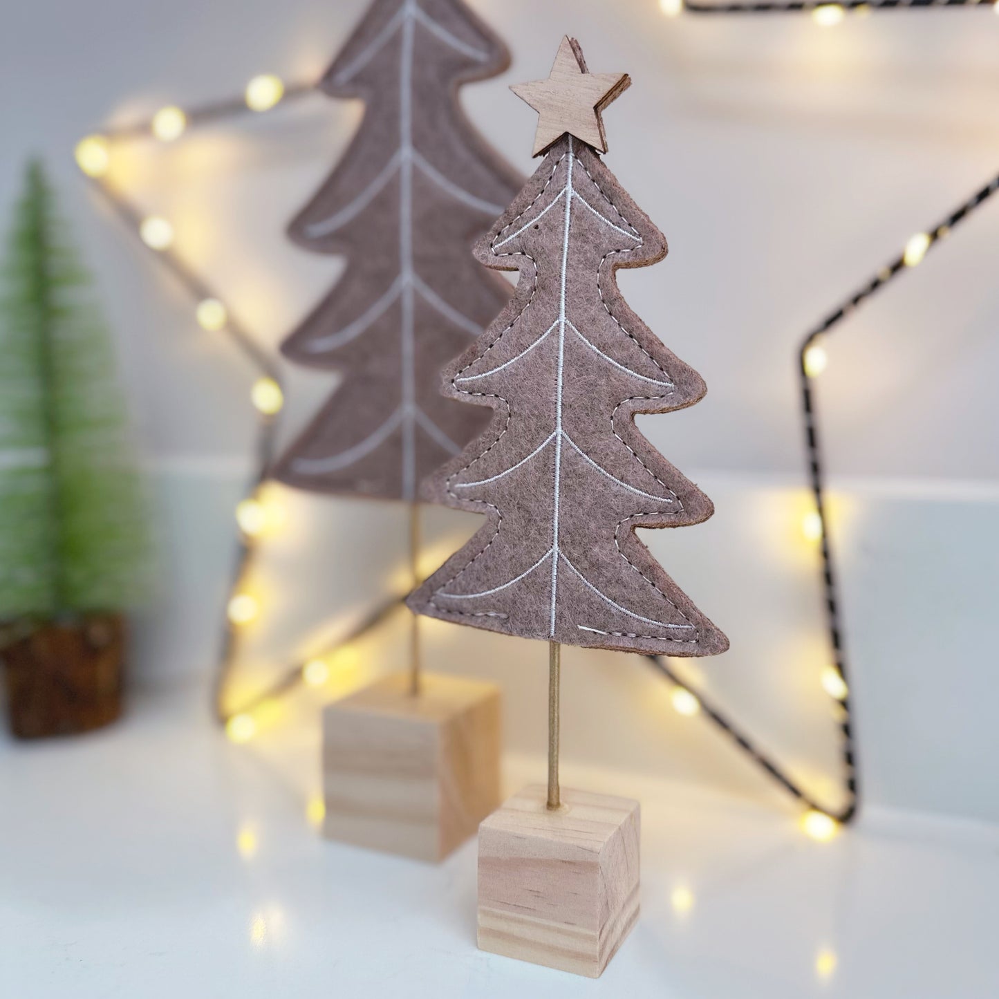 Dark Beige Felt Christmas Tree - Available in 2 Sizes