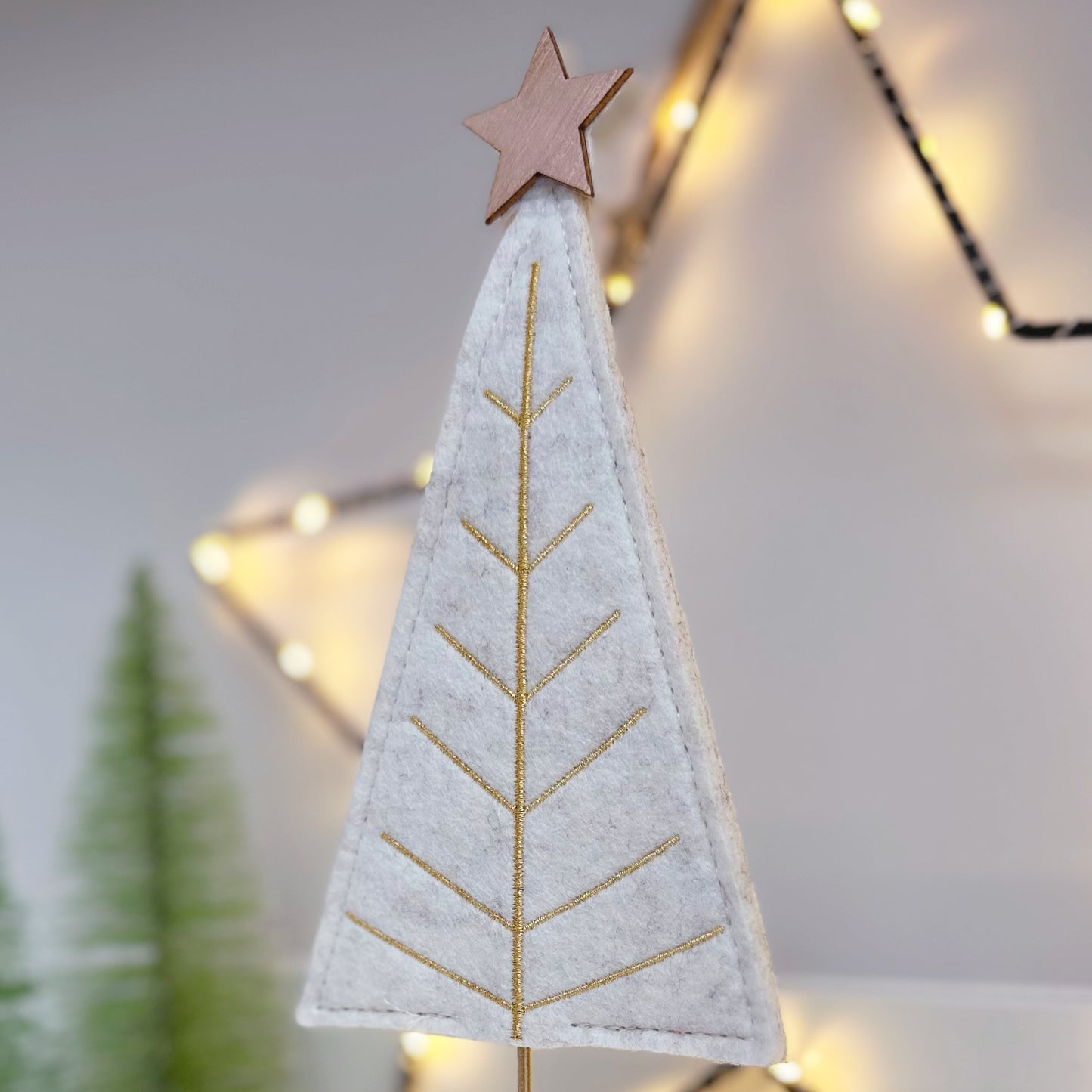 Beige & Gold Felt Christmas Tree