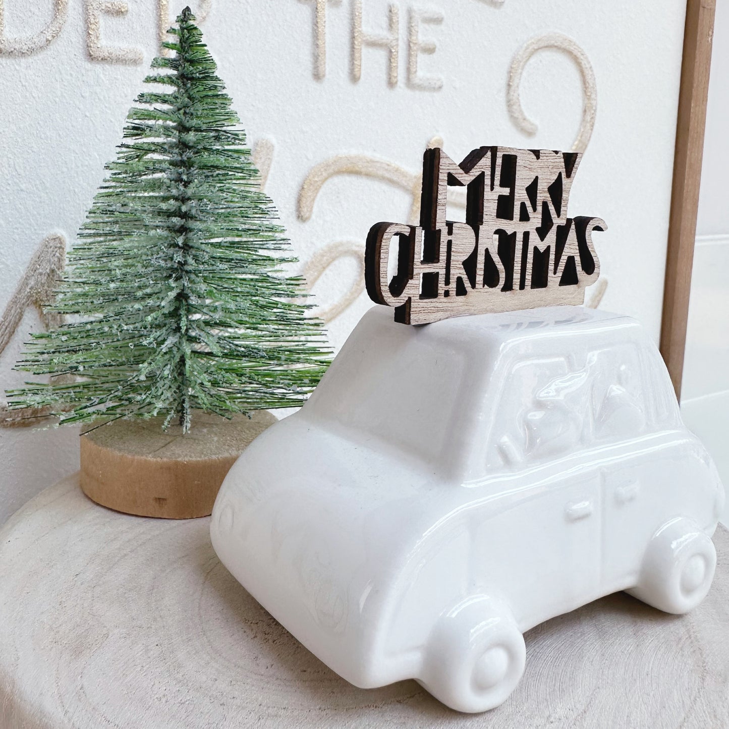 Merry Christmas Porcelain Car