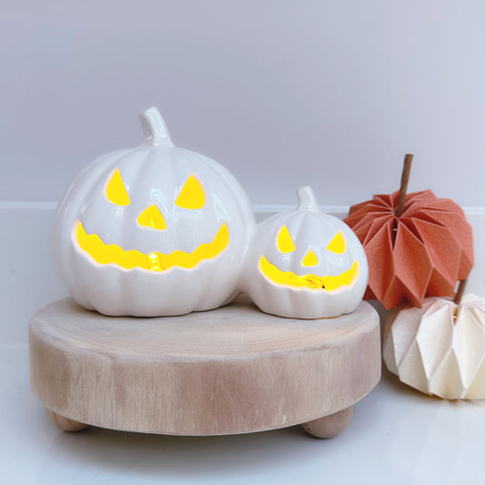 Double LED Ceramic Pumpkins