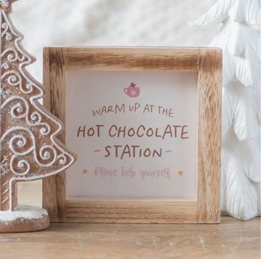 Hot Chocolate Station Framed Sign