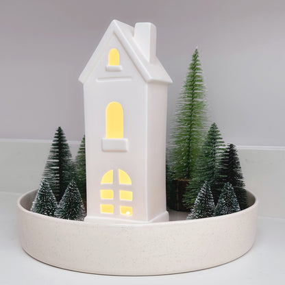 Tall Ceramic LED House