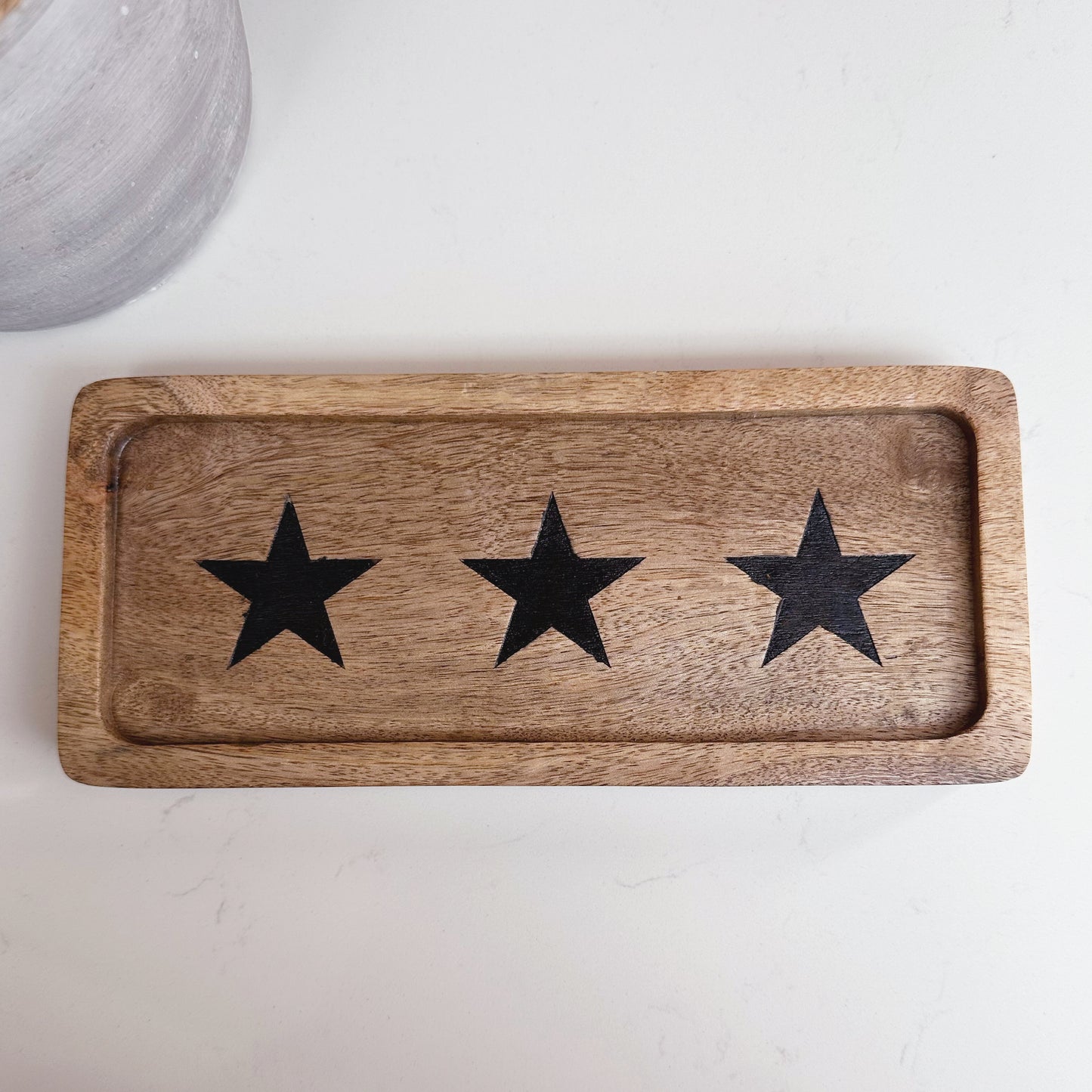 Triple Star Wooden Tray