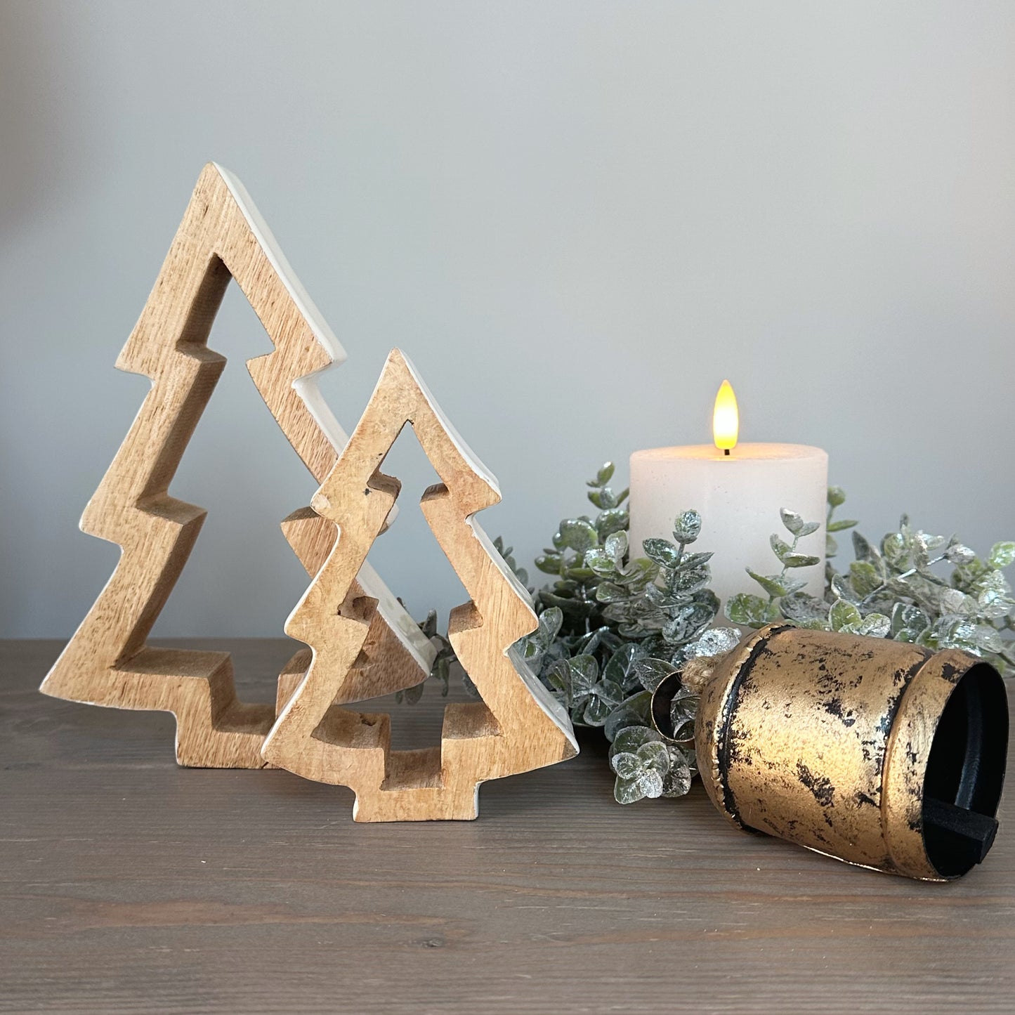 Mango Wood/Enamel Christmas Tree - Available in 2 Sizes