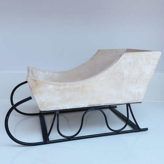 White Wash Rustic Sleigh