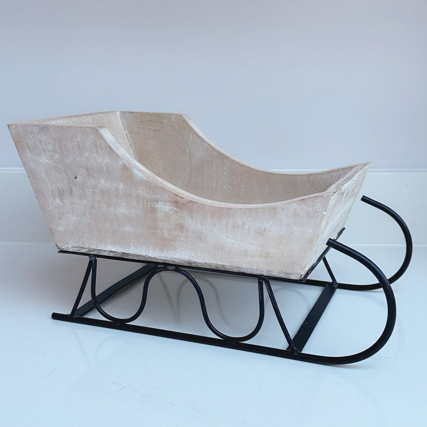 White Wash Rustic Sleigh