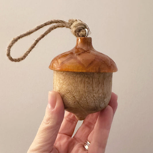 Wooden Hanging Acorn