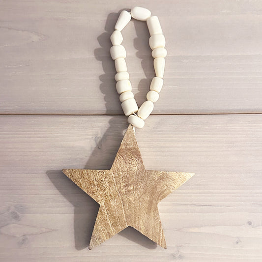 Natural Star With Cream Beads Hanger