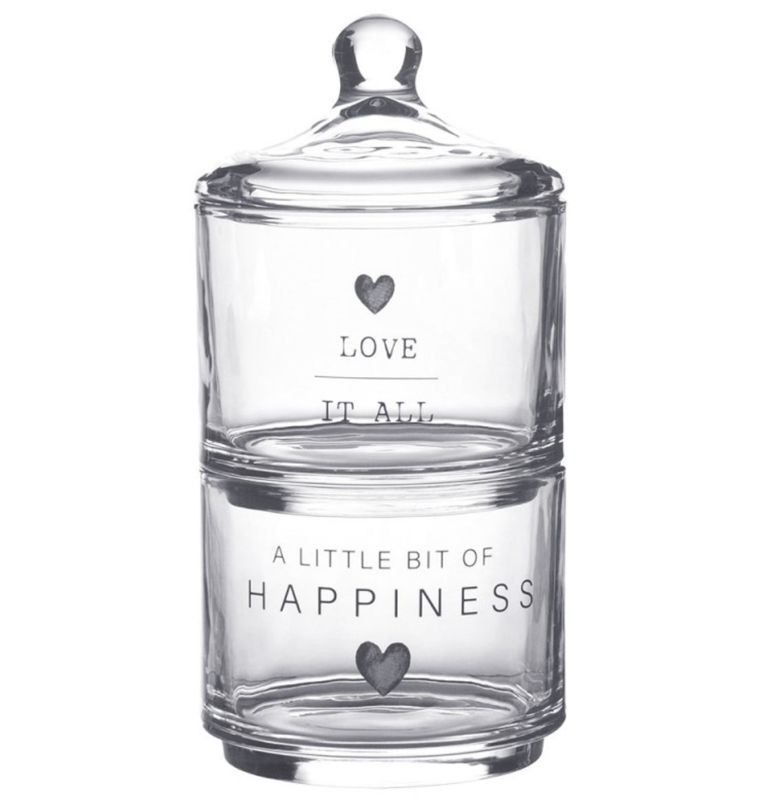 Glass Treats Tower Jar - Happiness