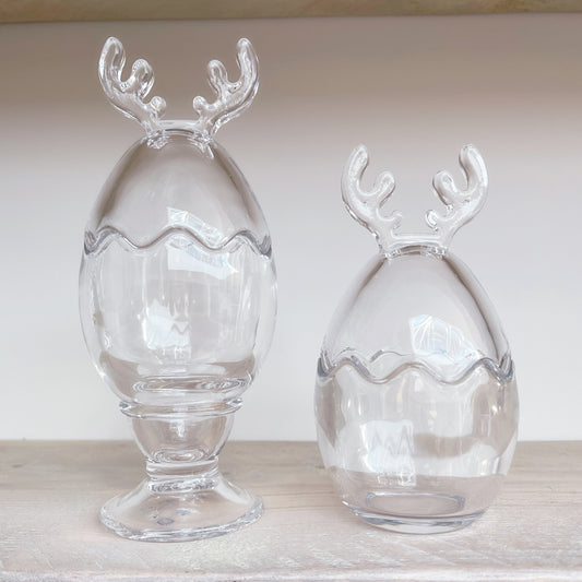 Christmas Reindeer Glass Storage Jar