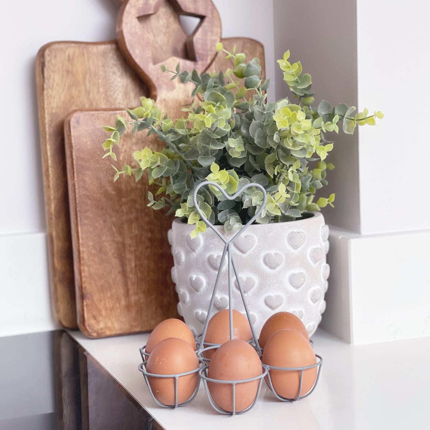 Grey Heart Egg Holder