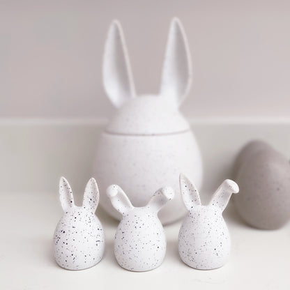 Ceramic White Dot Bunny Storage Jar - 2 Sizes