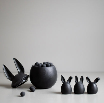 Ceramic Black Bunny Storage Jar - Available in 2 Sizes