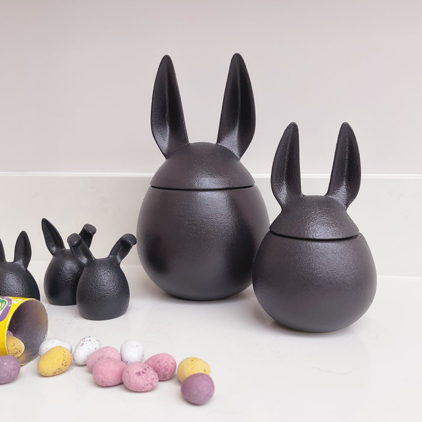 Ceramic Black Bunny Storage Jar - Available in 2 Sizes